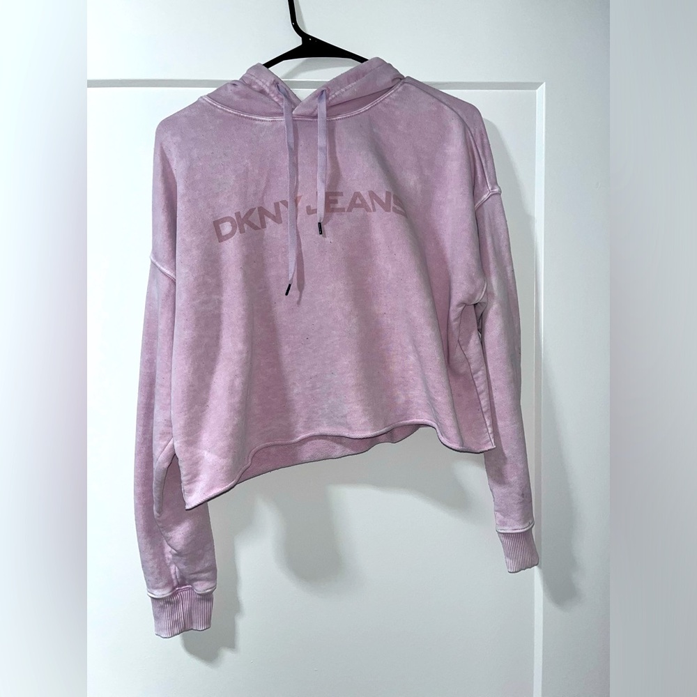 DKNY Jeans purple cropped hoodie.